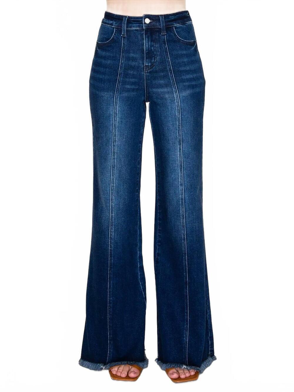 NEW WISTERIA LANE wide leg palazzo jeans in dark denim
